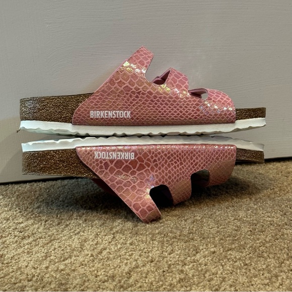 BIRKENSTOCK Florida Fresh Shinny Snake Rose Vegan Sandals Size 38 N - Picture 5 of 8
